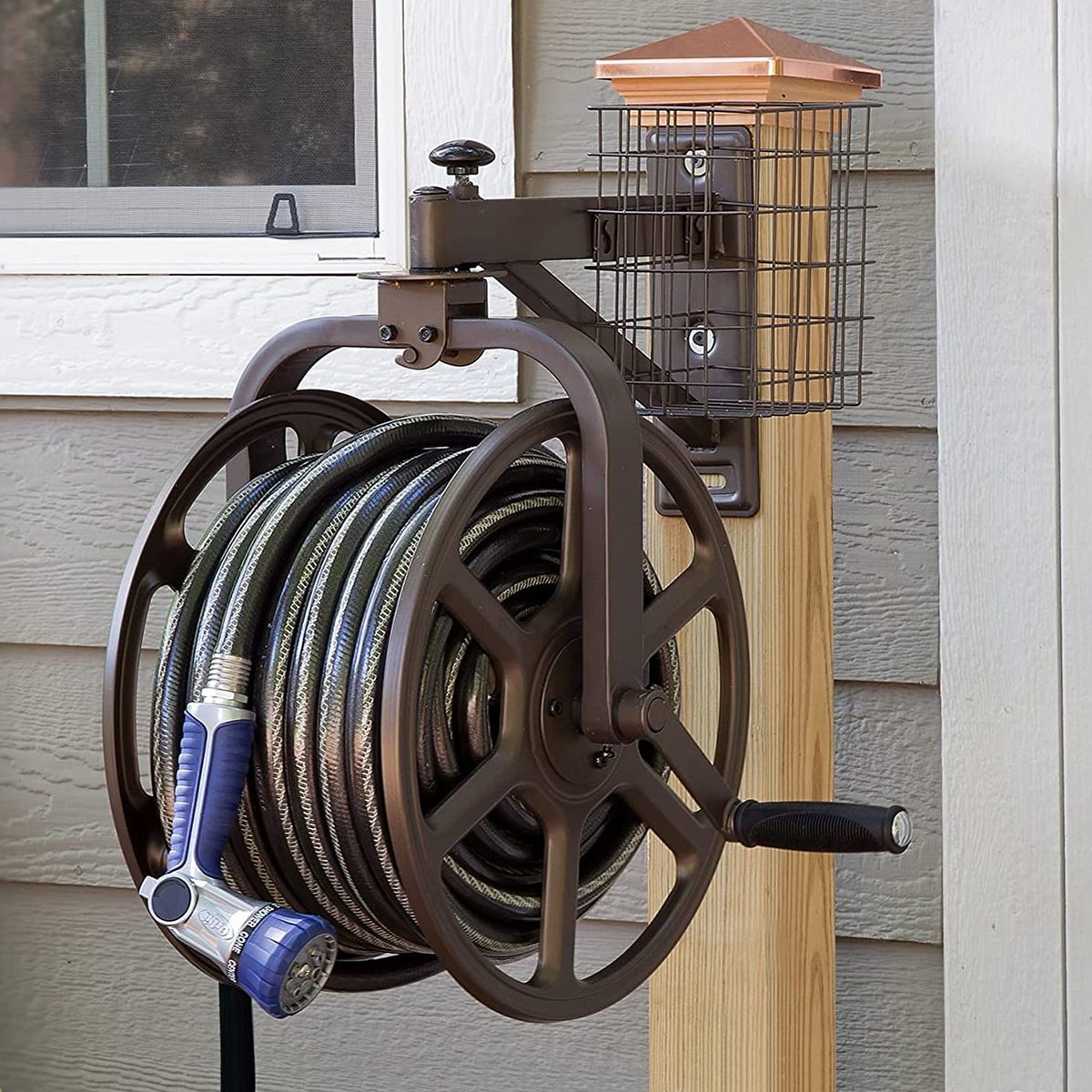 Outdoor Hose Reel Box Garden Easy to Install High-Pressure Water