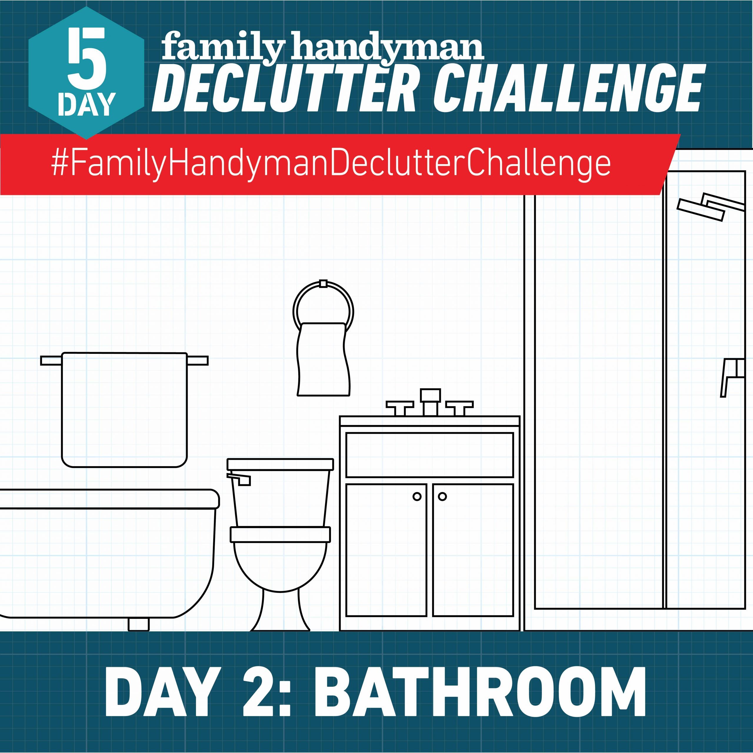 Declutter Challenge Day 2 Graphic: Bathroom
