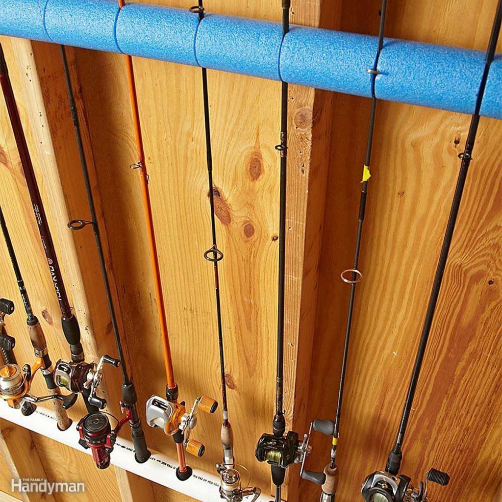 Fishing Rod Rack Wall Mount Fishing Pole Holder for Home Basement Garage