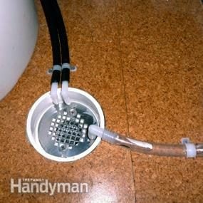 Laundry room plumbing: A recessed PVC floor drain | The ... piping diagram tankless water heater 