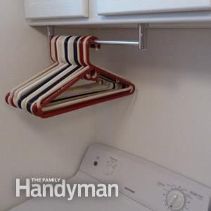 laundry storage hangers hanger clothes towel holder diy paper closet under cabinet bar cabinets rooms hanging organization shelves install mounted
