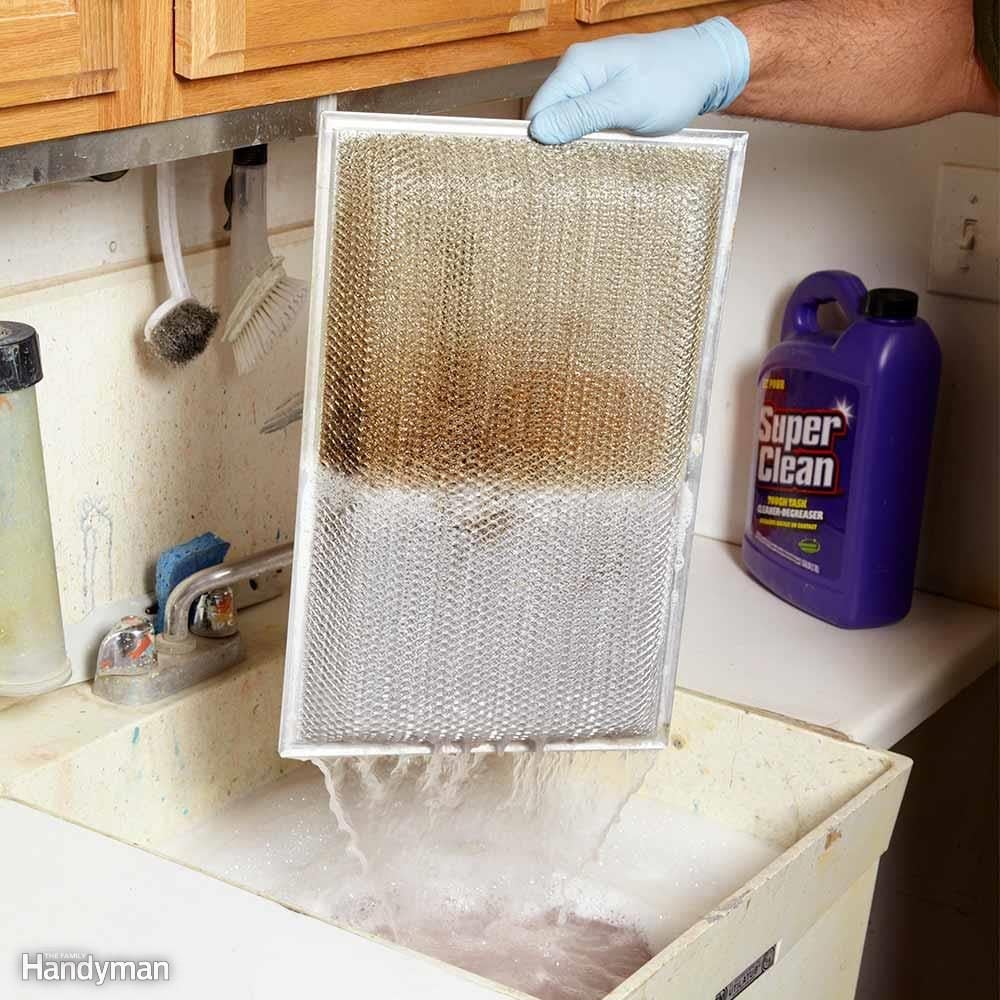 Clean Range Hood Grease Filters With a Degreaser