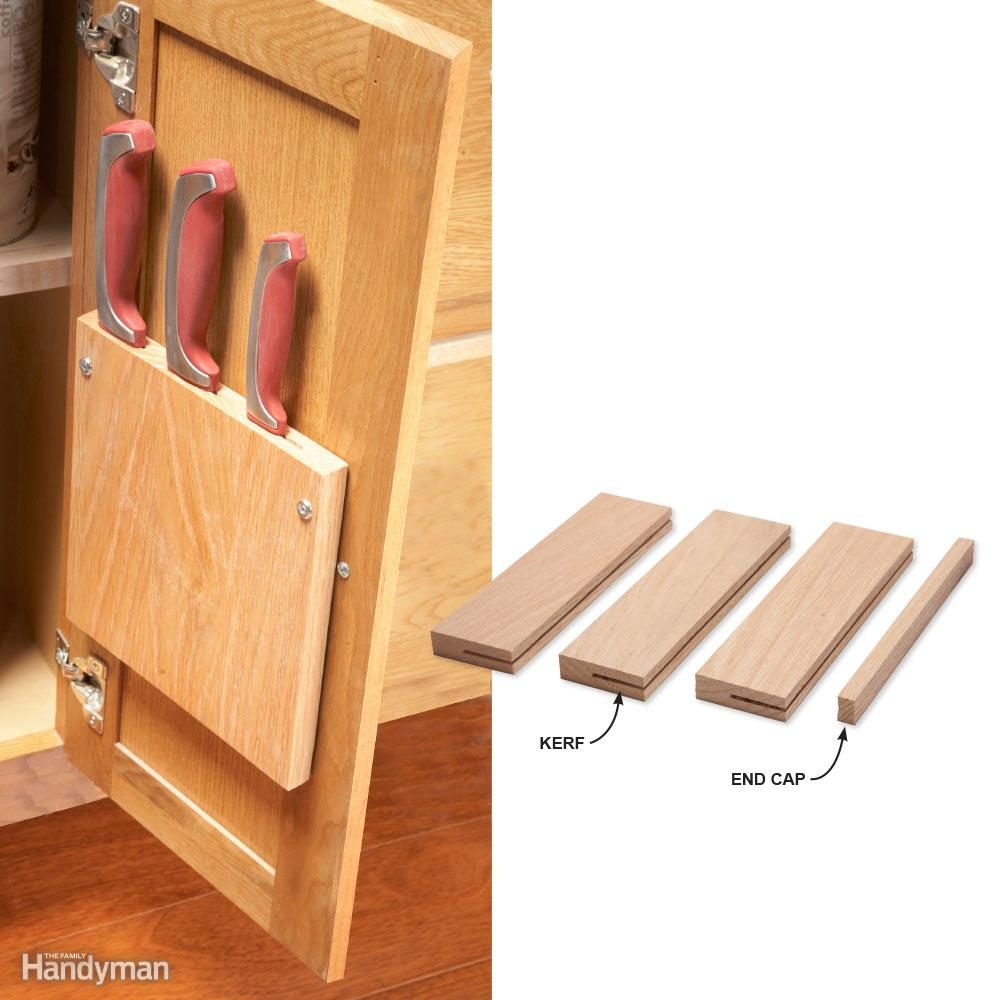 Kitchen Storage: Cabinet Door Knife Rack