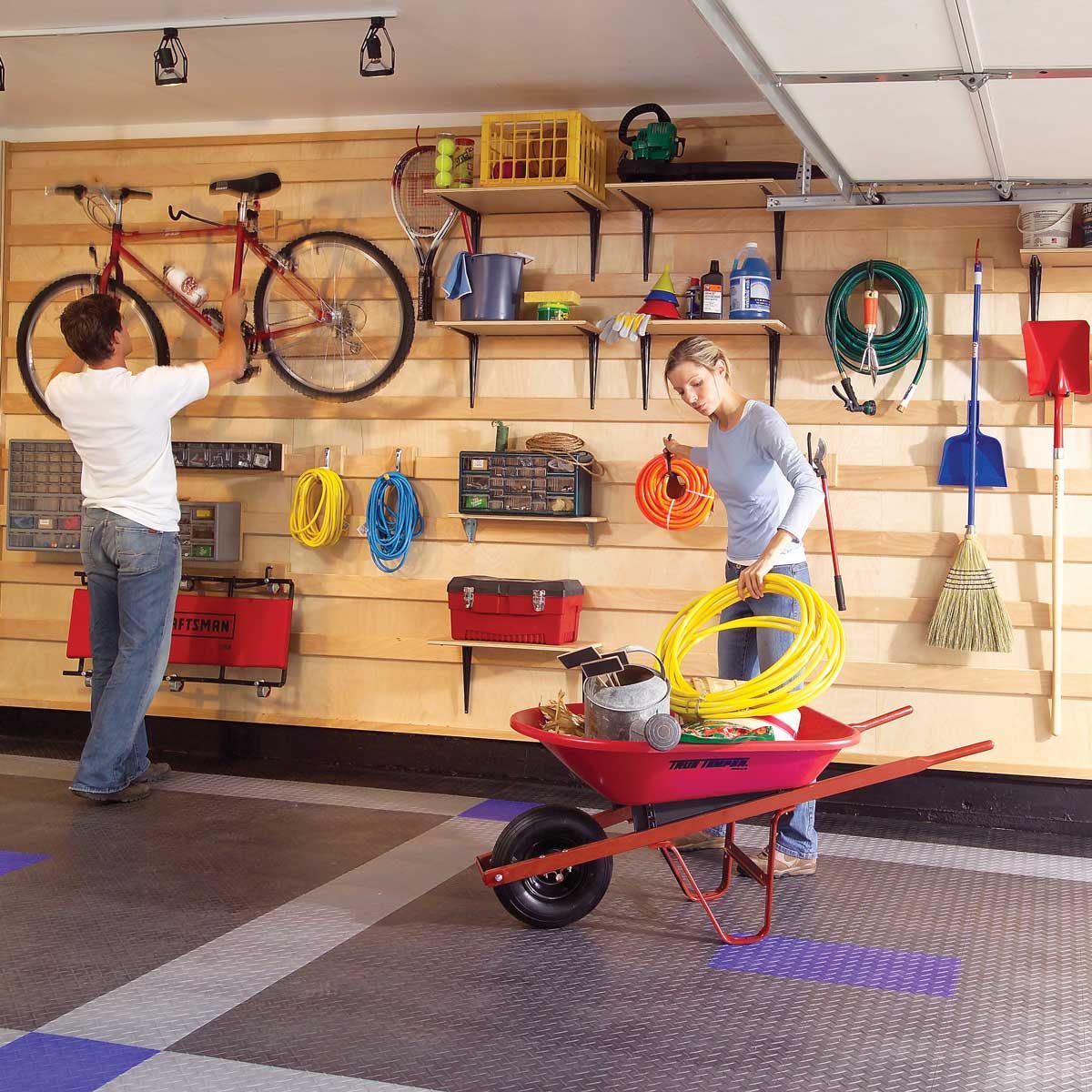 DIY Garage Wall Panel Storage Systems