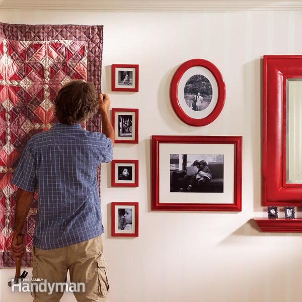 where to hang photos on a wall