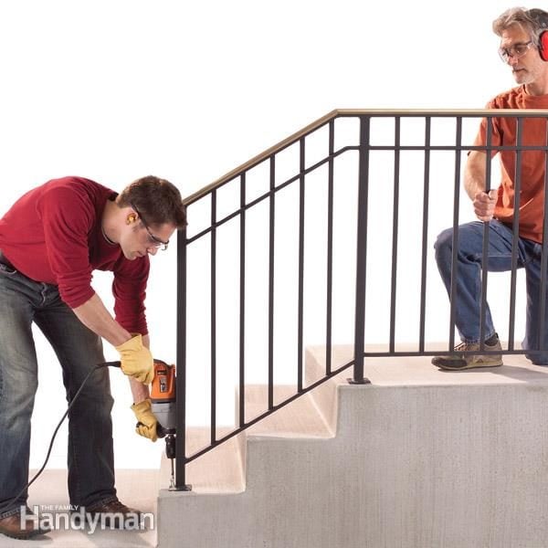 stair railing installation project