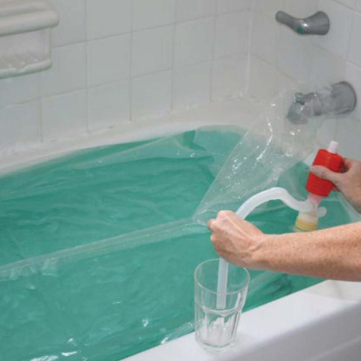 filling bathtub with water during storm