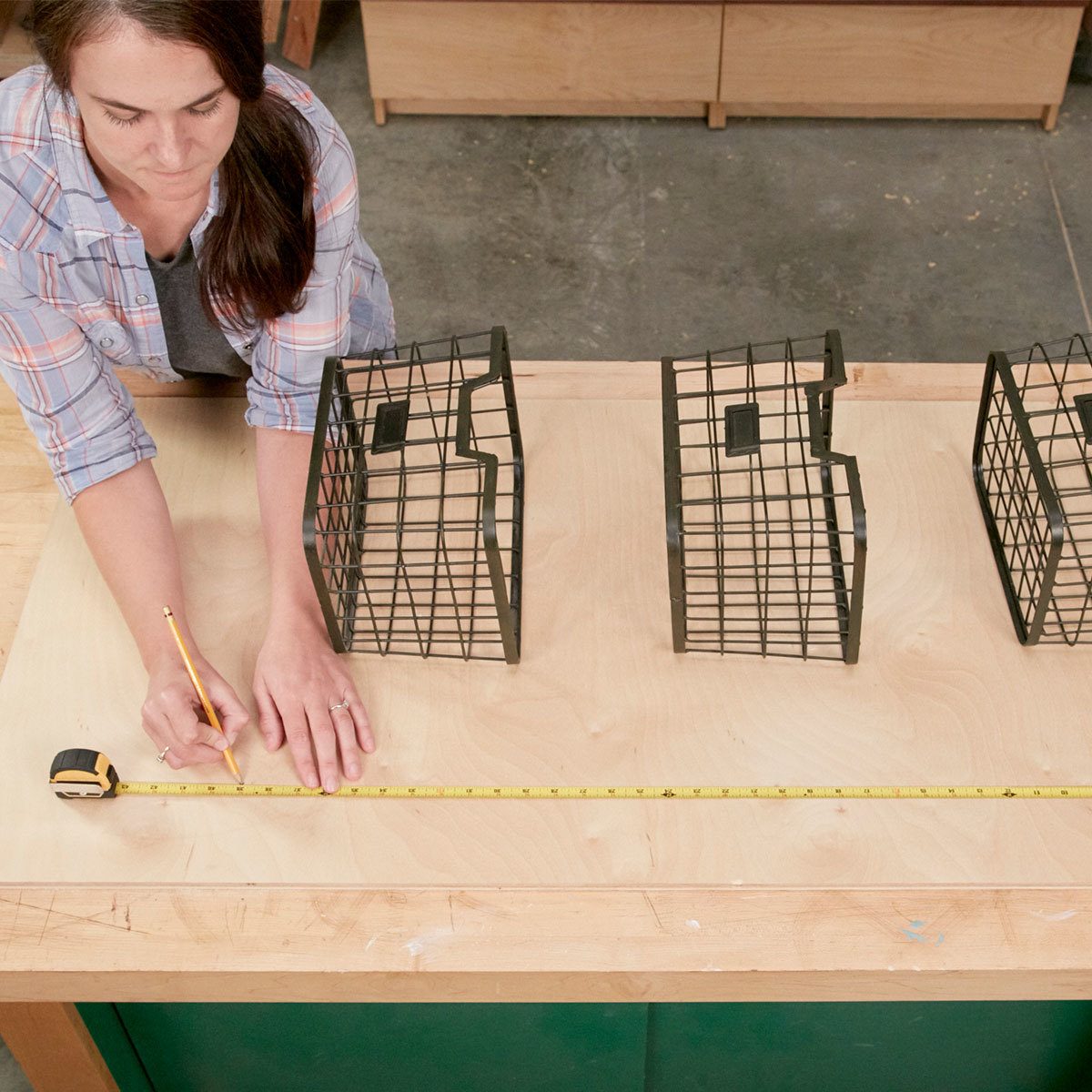 lay out baskets produce storage