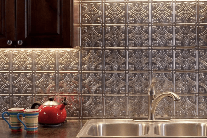 Tin Ceiling Panels For a Unique Backsplash