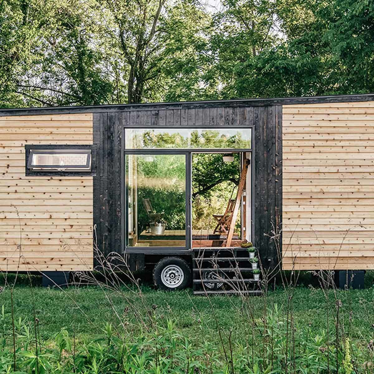 Inside a Tiny House With a Pop-Out Deck - Alpha Tiny Home by New