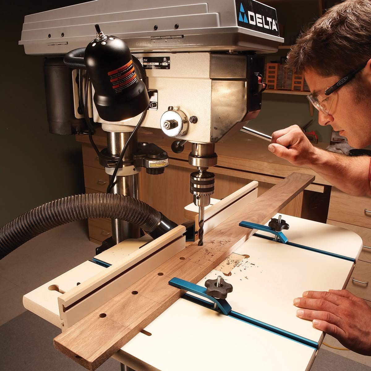 what should you do when operating a drill press?