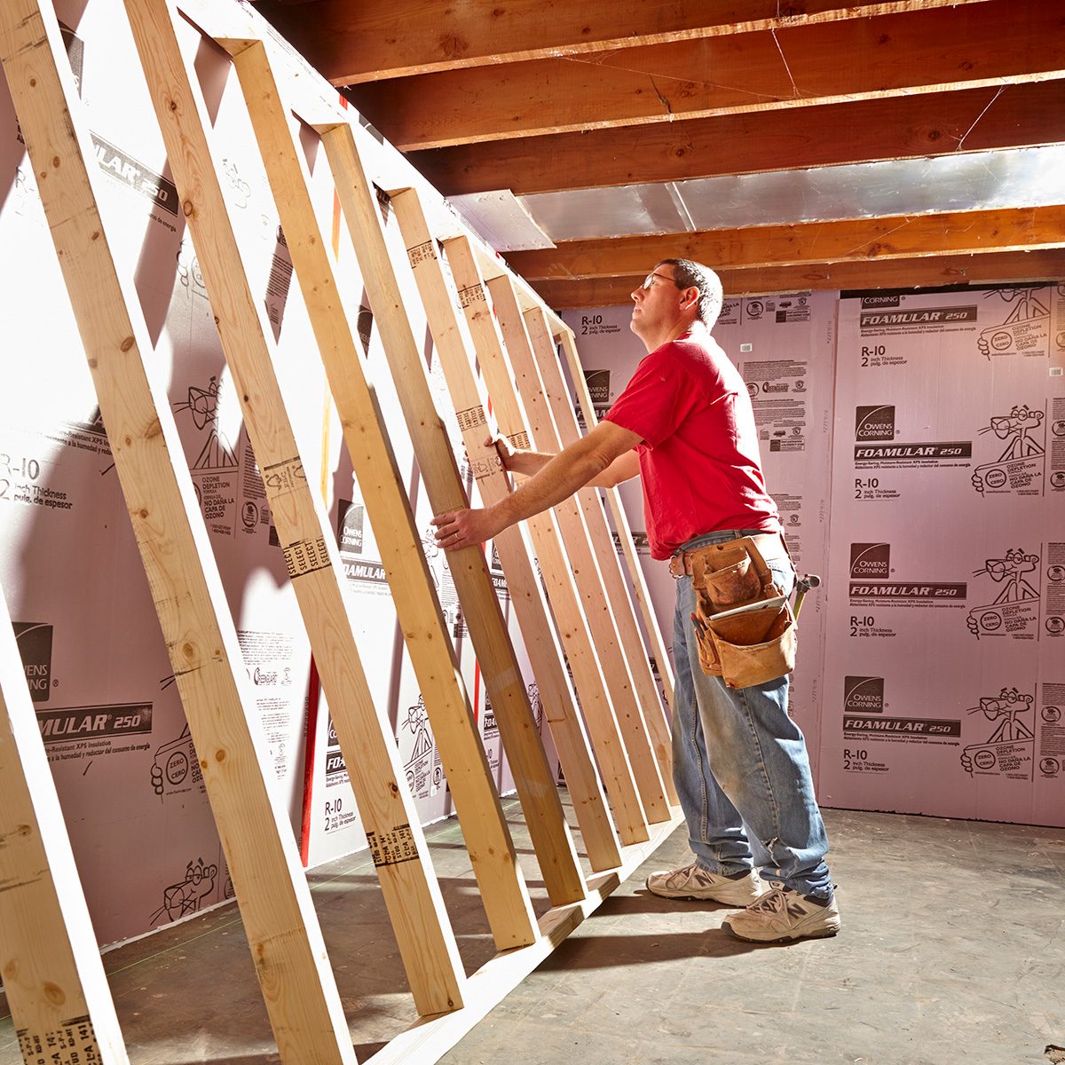 How To Frame Unfinished Basement Walls Family Handyman