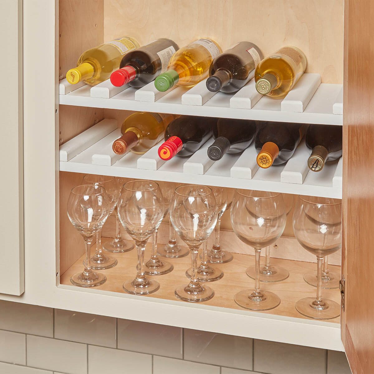 Easy diy cabinet wine rack