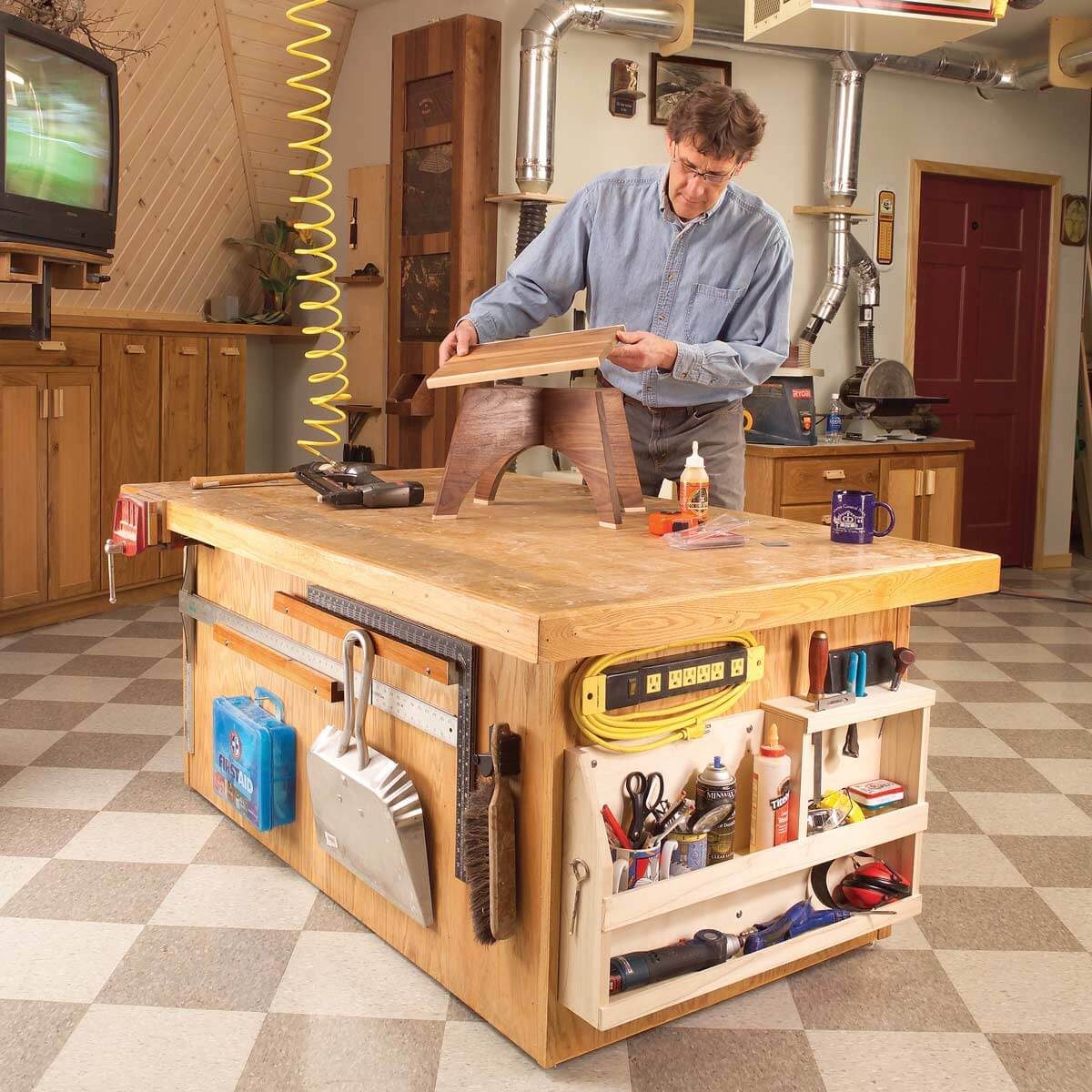 Roll-Around Worktable Family Handyman