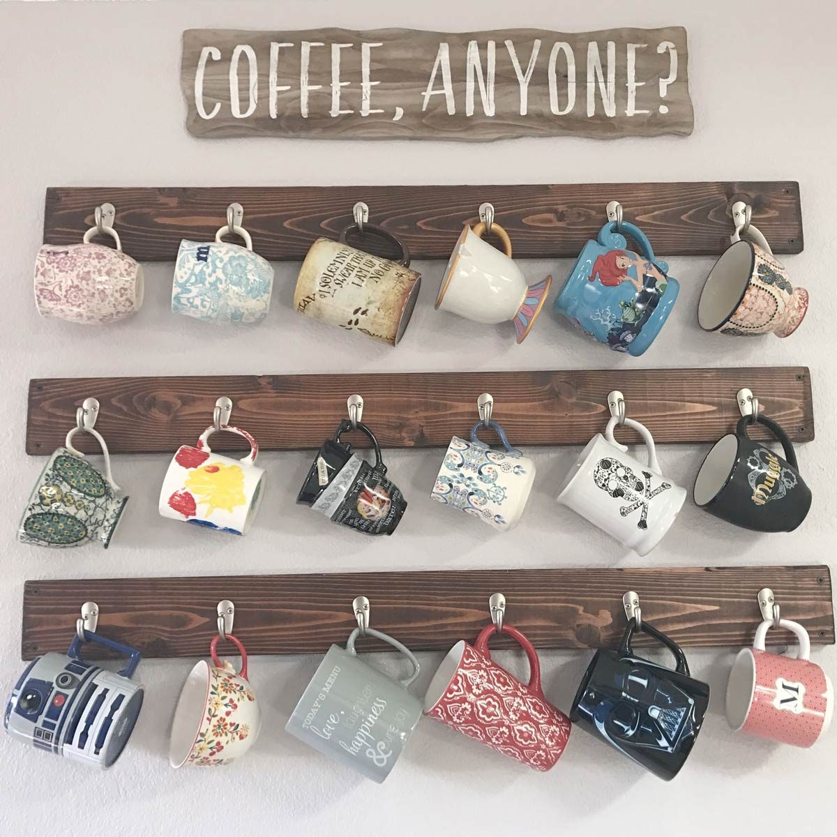 DIY Mug Collection Display Shelves - Happiness is Homemade