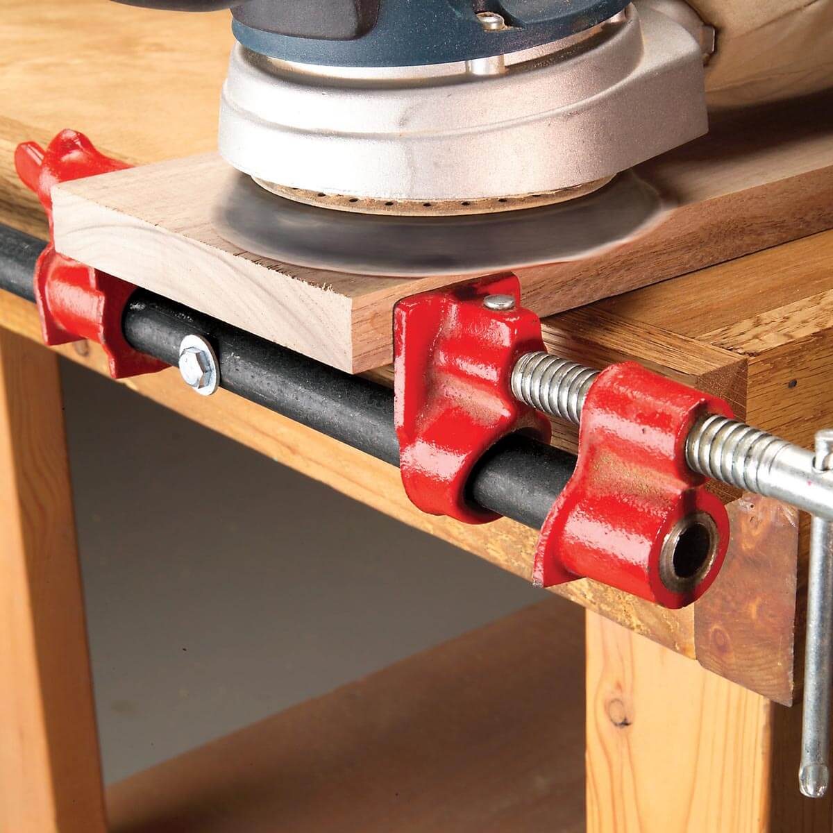 Pipe-Clamp Bench Vise Workshop Tip from The Family Handyman