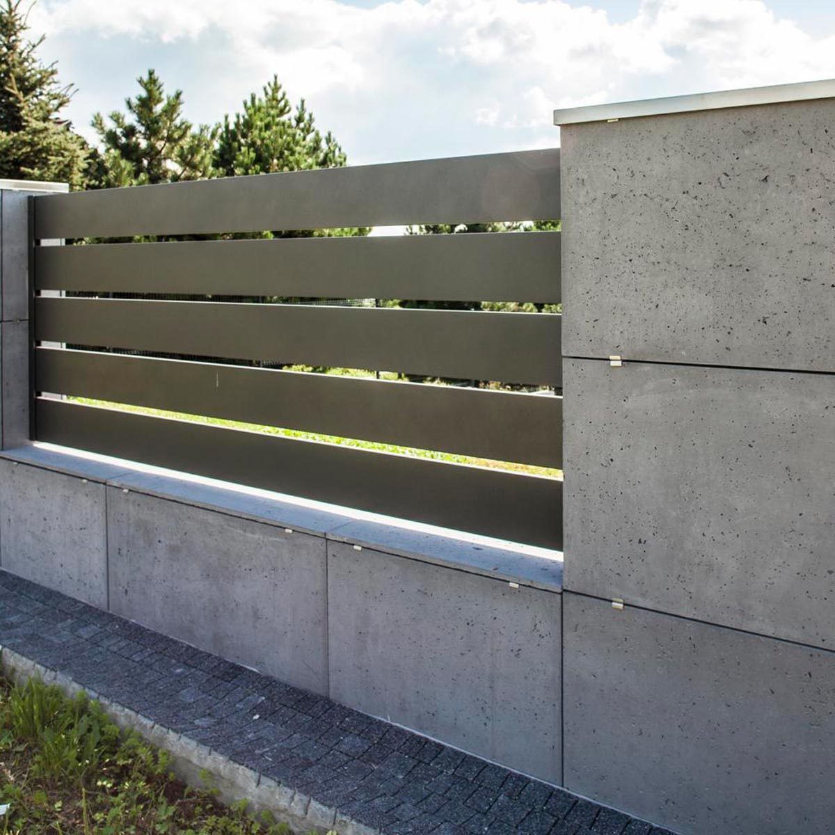 concrete wall fence designs