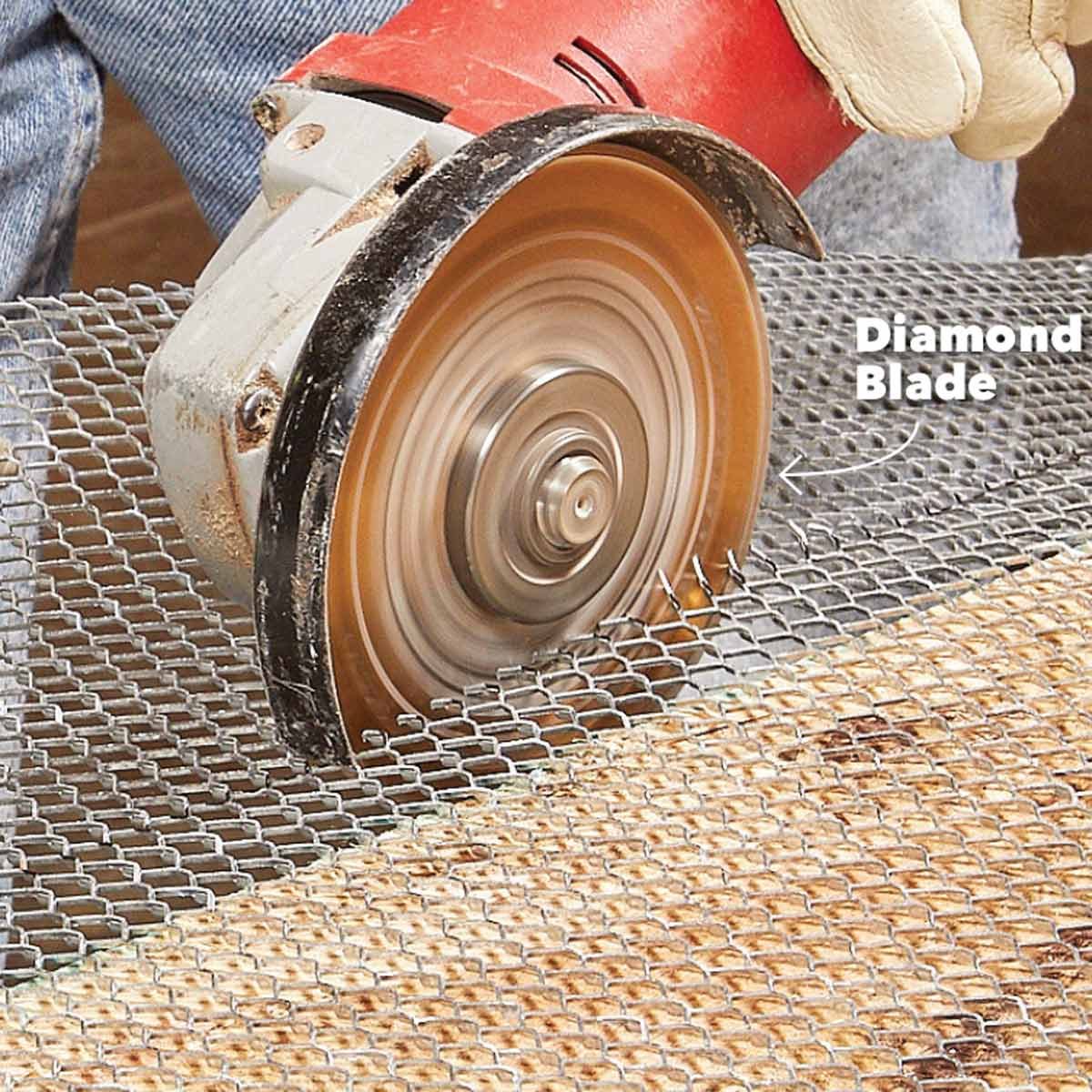 cut metal lath with with a grinder