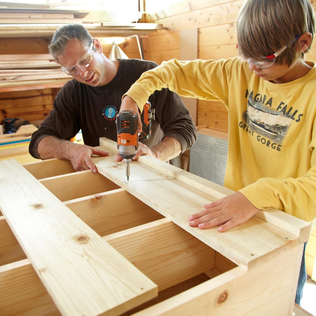 How to Make a Simple Bookshelf with Young Woodworkers