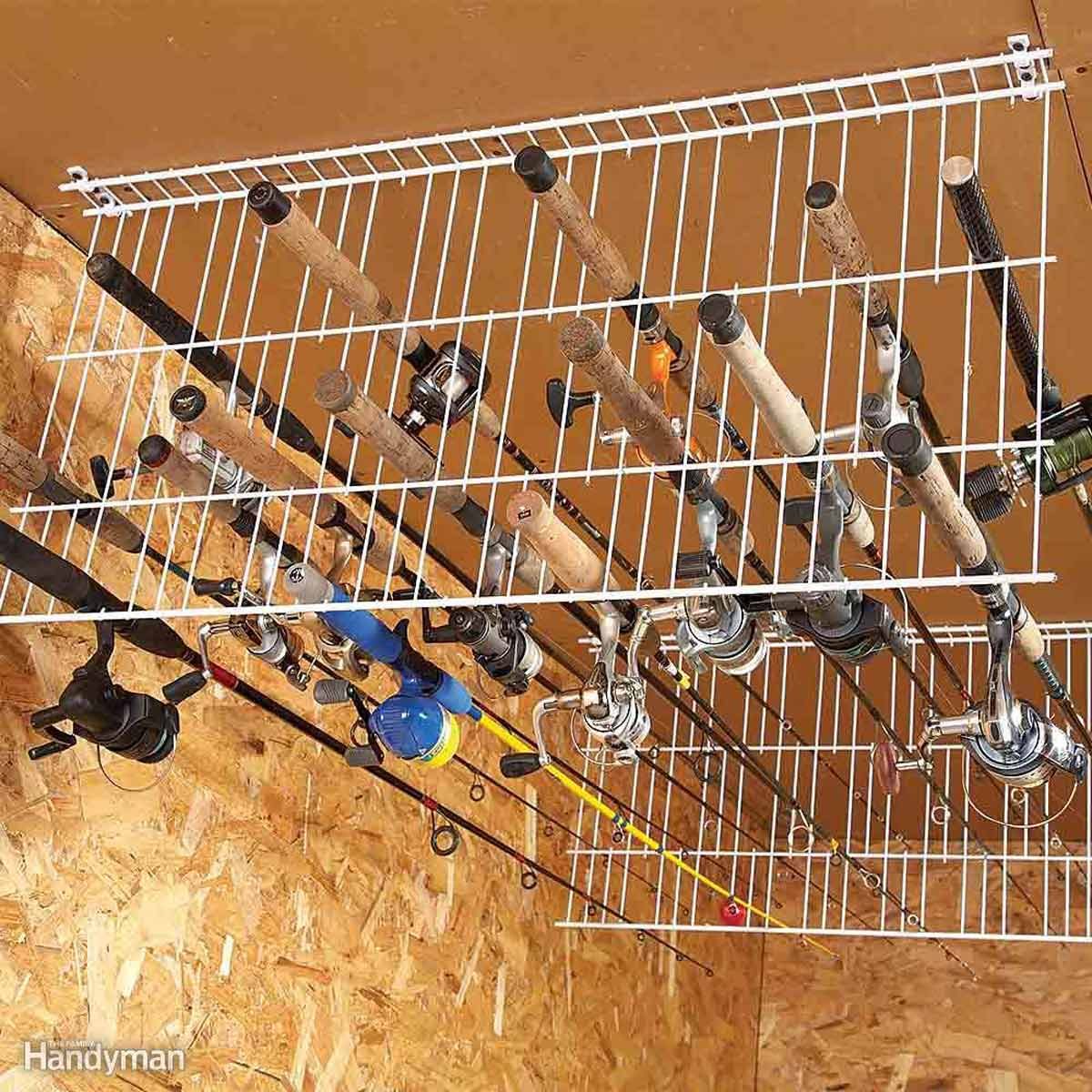 Fishing Rod Storage Rack Ceiling or Wall Mount 8 X Rods 