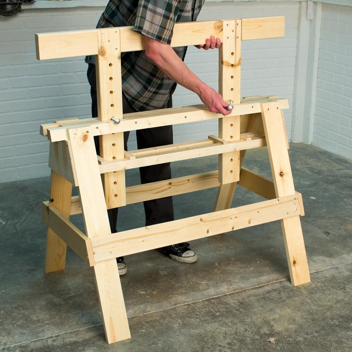 Saturday Morning Workshop: How To Build An Adjustable Sawhorse
