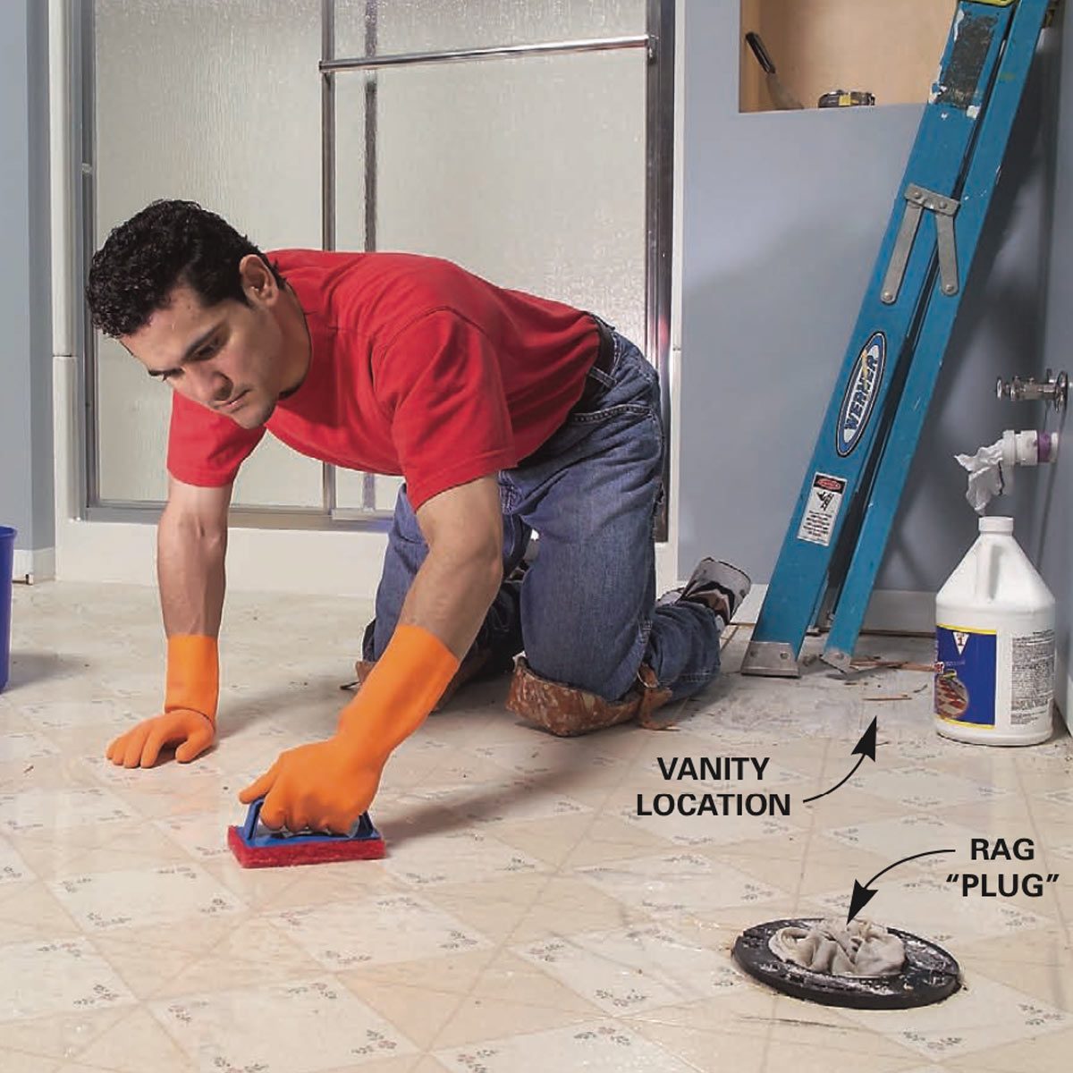 lay installing tiles flooring familyhandyman baseboard remove