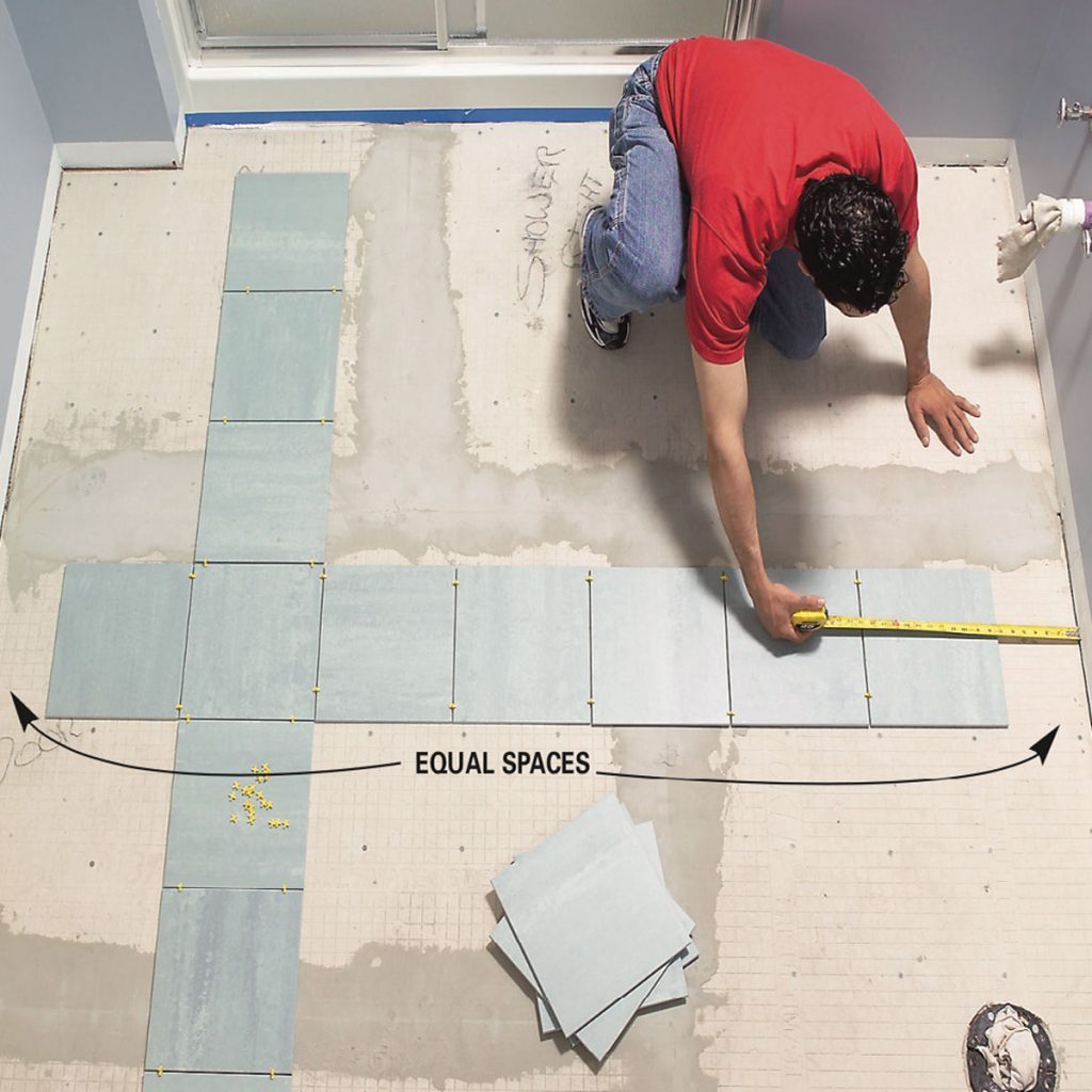 How to Lay Tile Install a Ceramic Tile Floor In the Bathroom Family