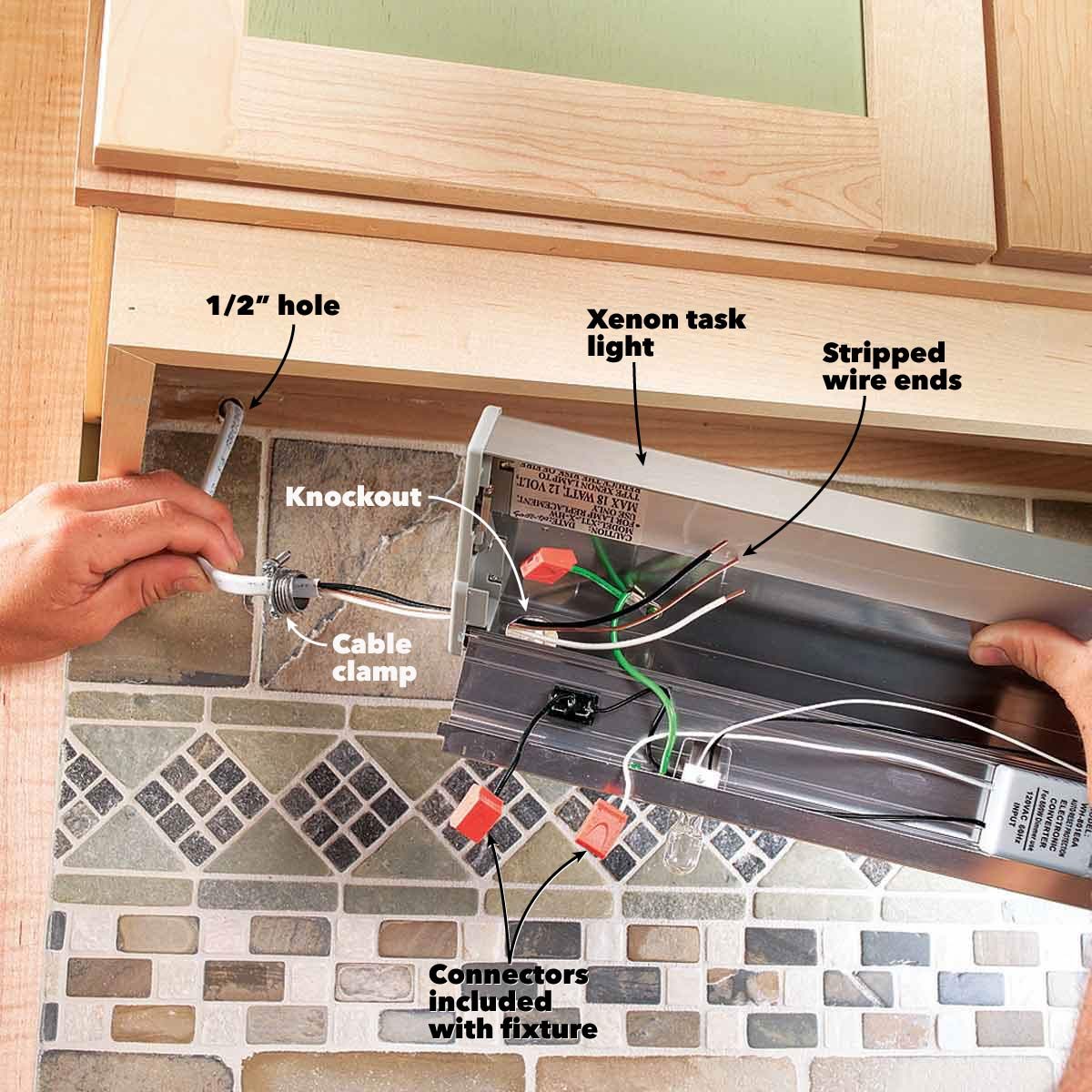 Low Profile Junction Box Under Cabinet - Holiday Hours
