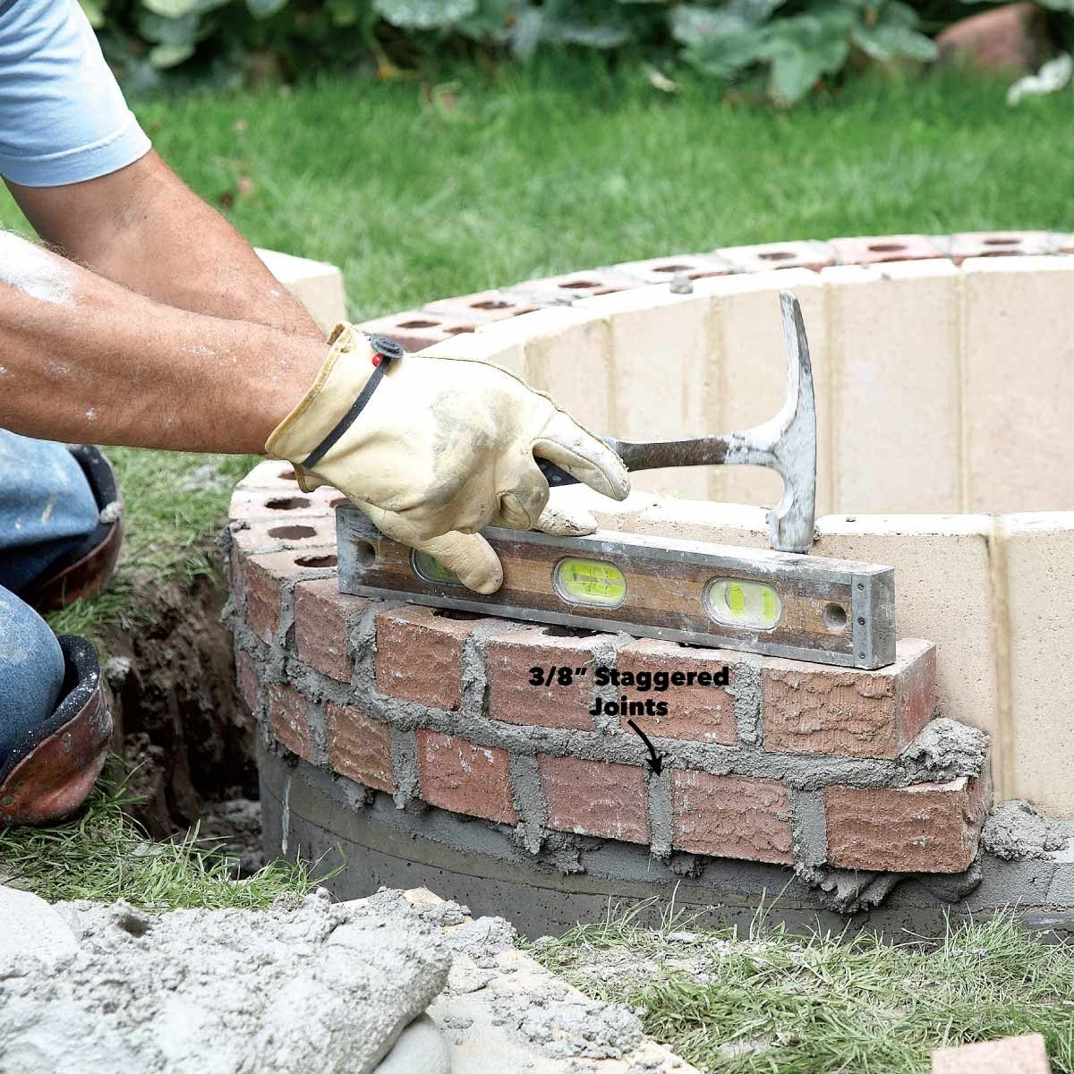 lay fire pit brick