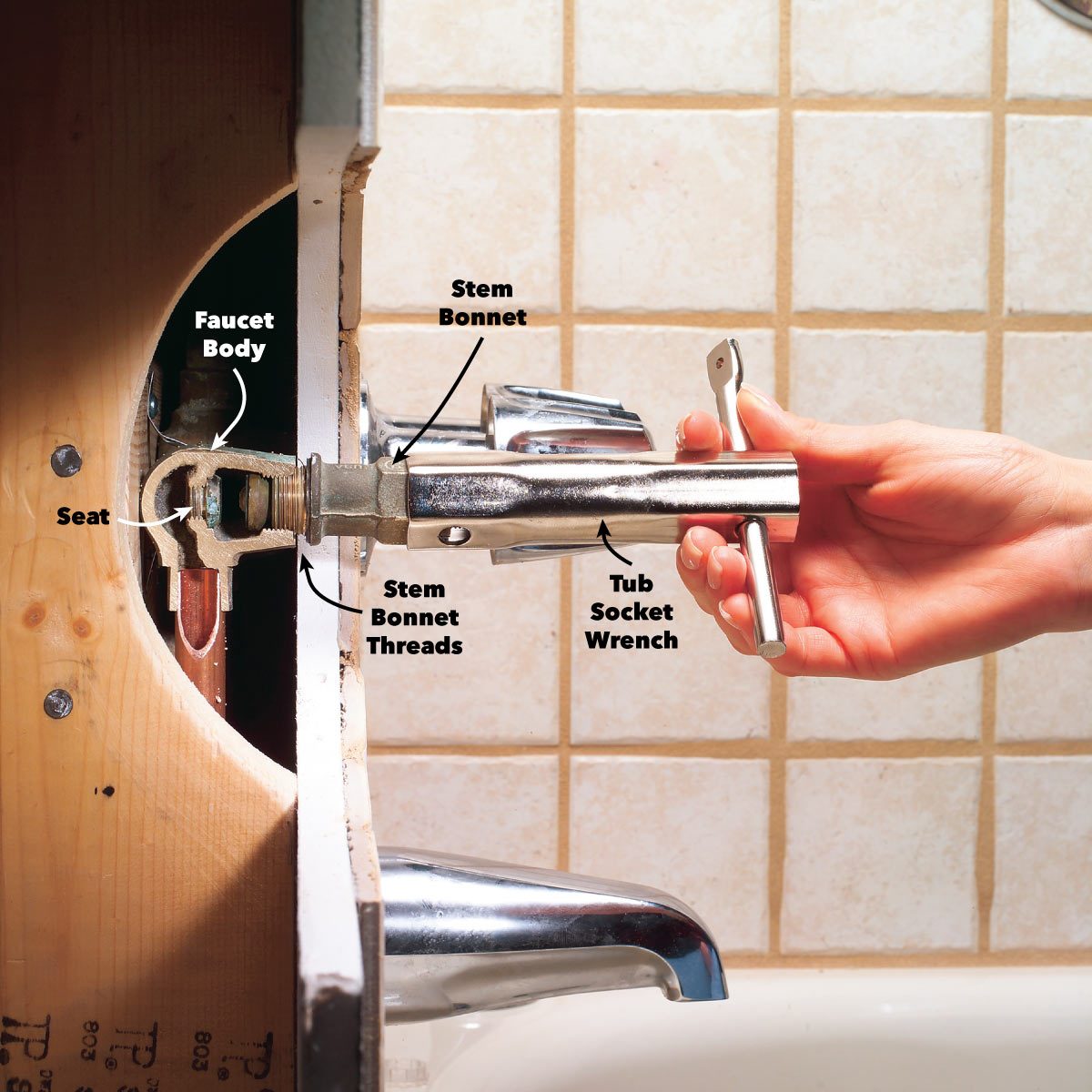 How To Fix A Leaking Bathtub Faucet Diy Family Handyman