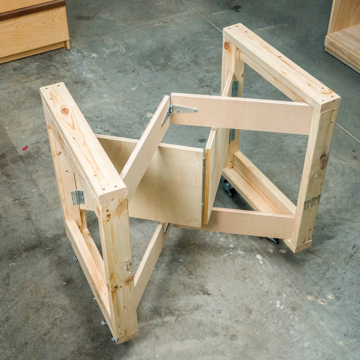 saturday morning workshop: folding mobile workbench the