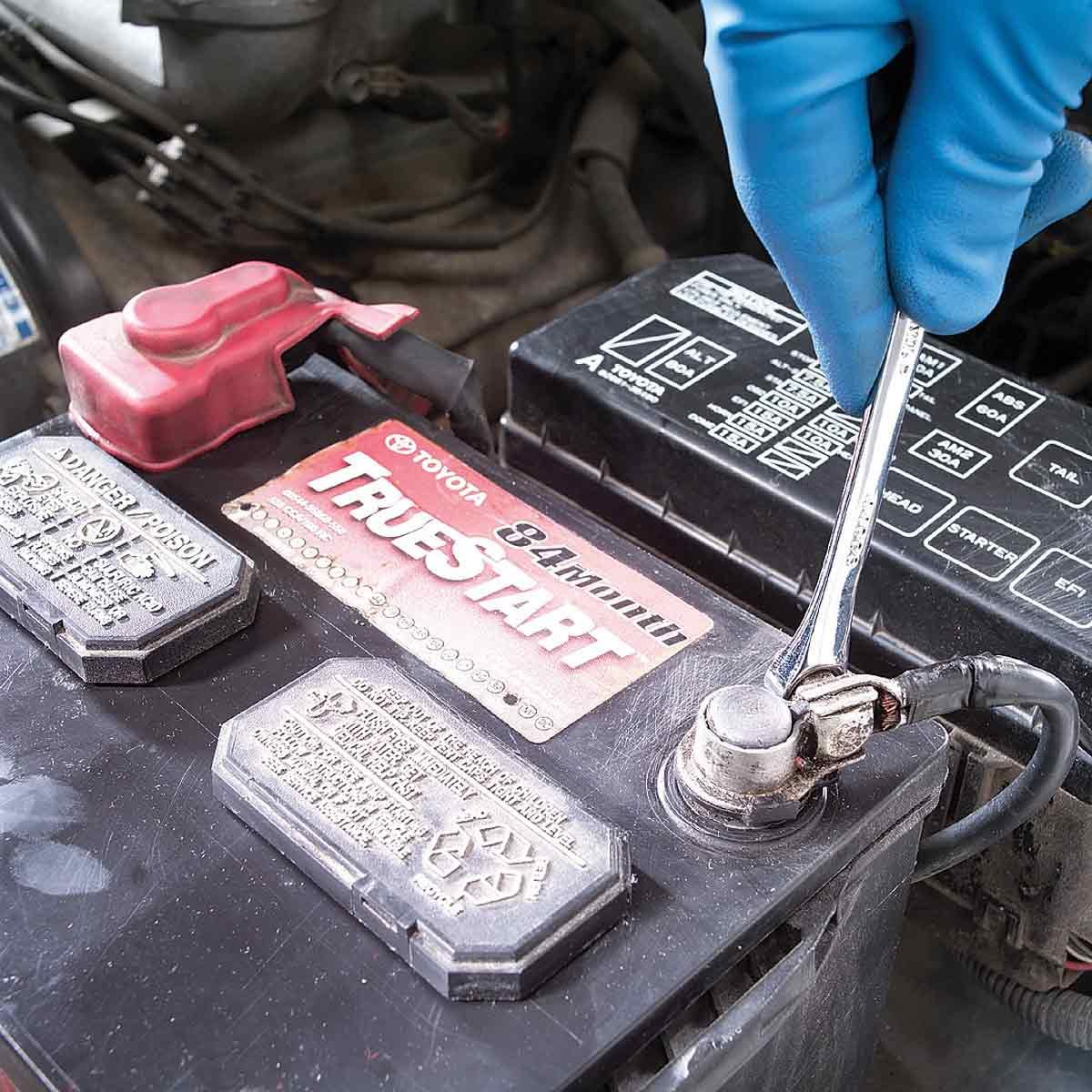 Removing a car battery