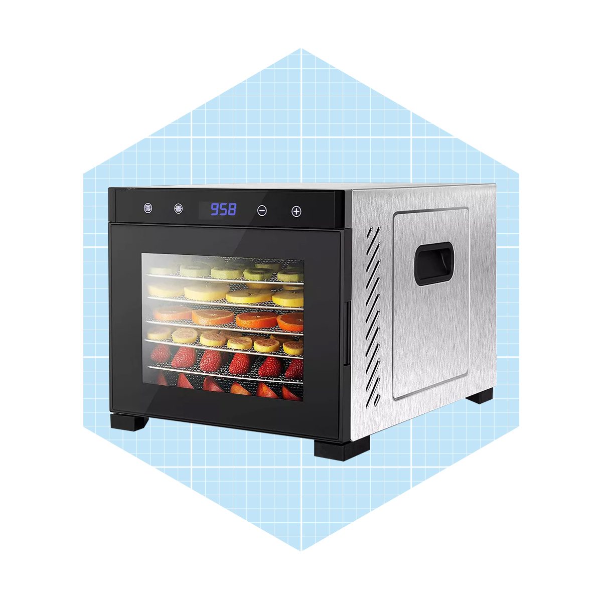 Nutrichef Electric Countertop 600 Watts Multi Tier Food Dehydrator Machine With 6 Stainless Steel Trays, Digital Timer, & Temperature Control Ecomm Target.com