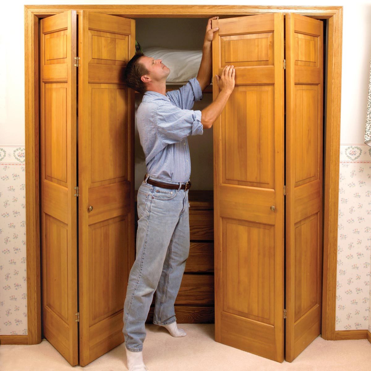 how to install closet door opening