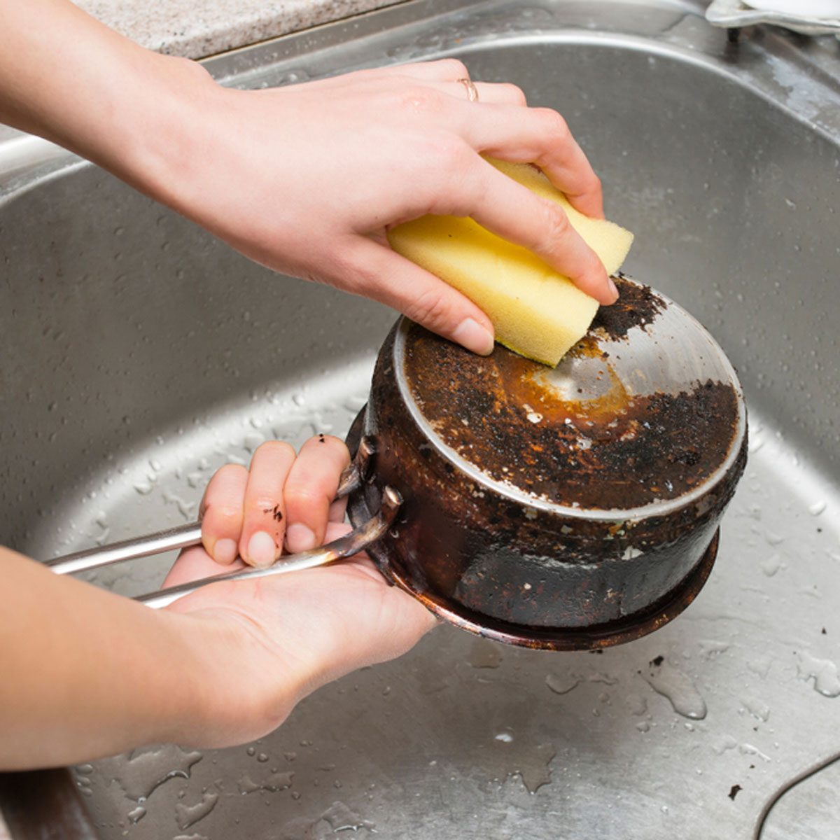 Here's How To Clean A Burnt Pot or Pan with Two Ingredients