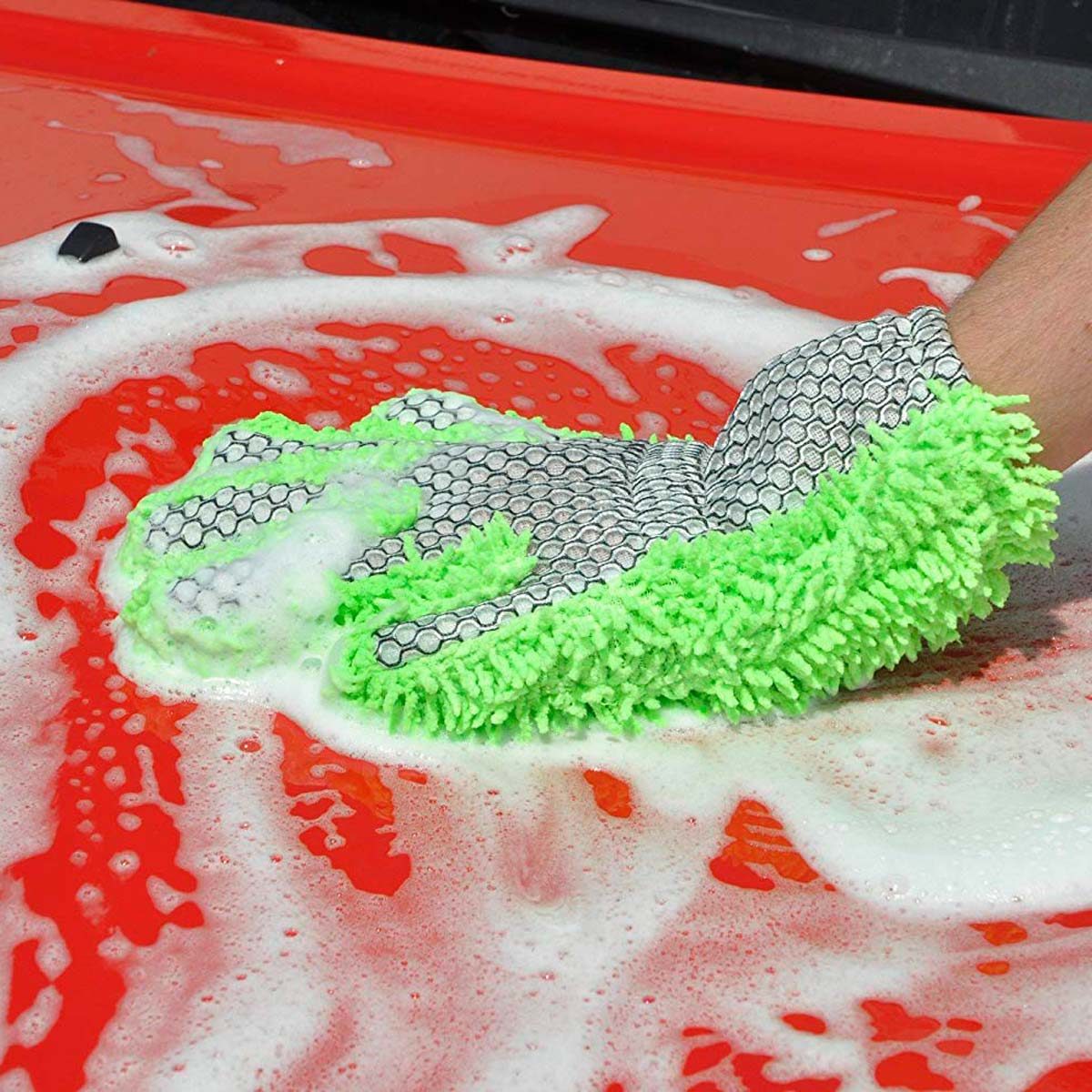Unique Bargains Microfiber Wash Mitt Scratch Free Round Dusting Gloves for  House Cleaning Washing Yellow in 2023