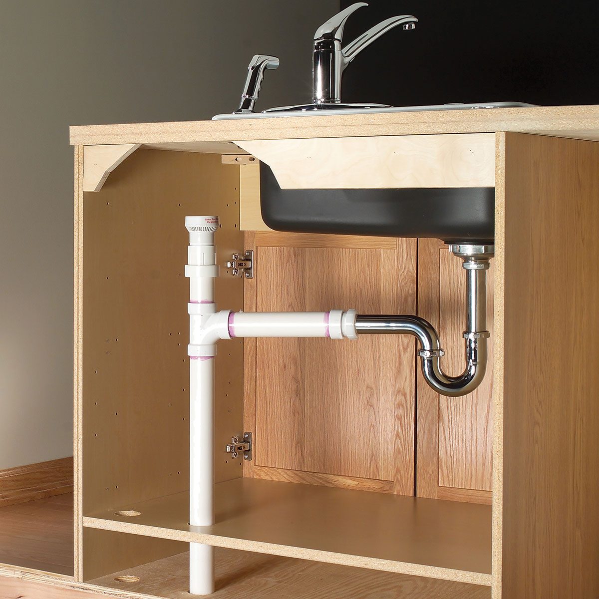 two ways to plumb an island sink family handyman peninsula kitchen 4 wood legs
