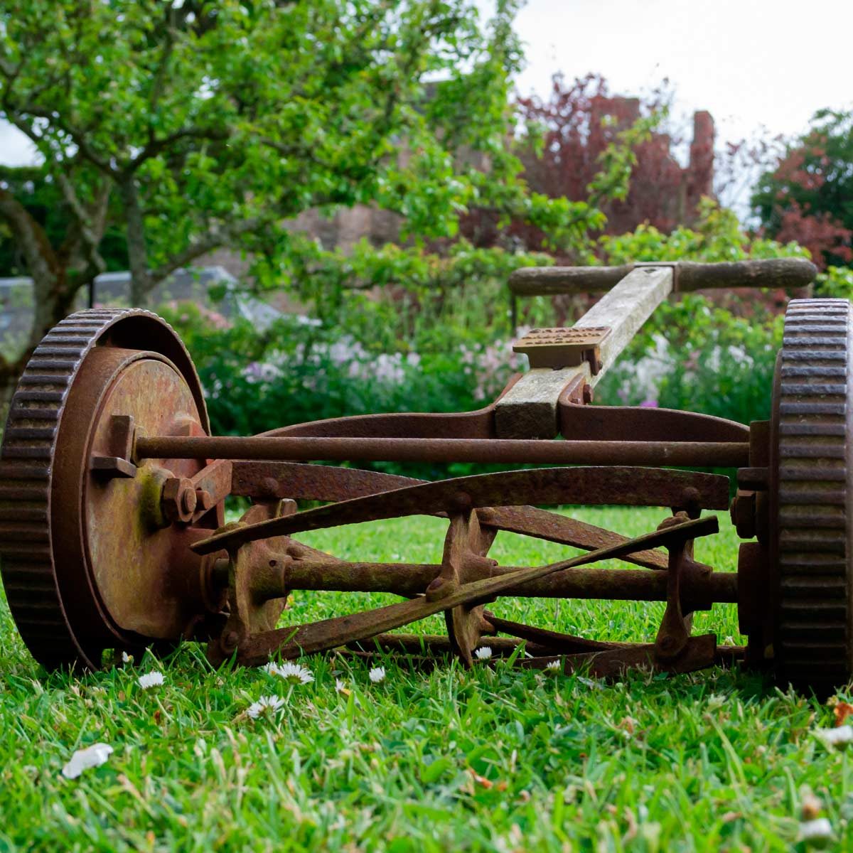 vintage push lawn mower reel mower Antique