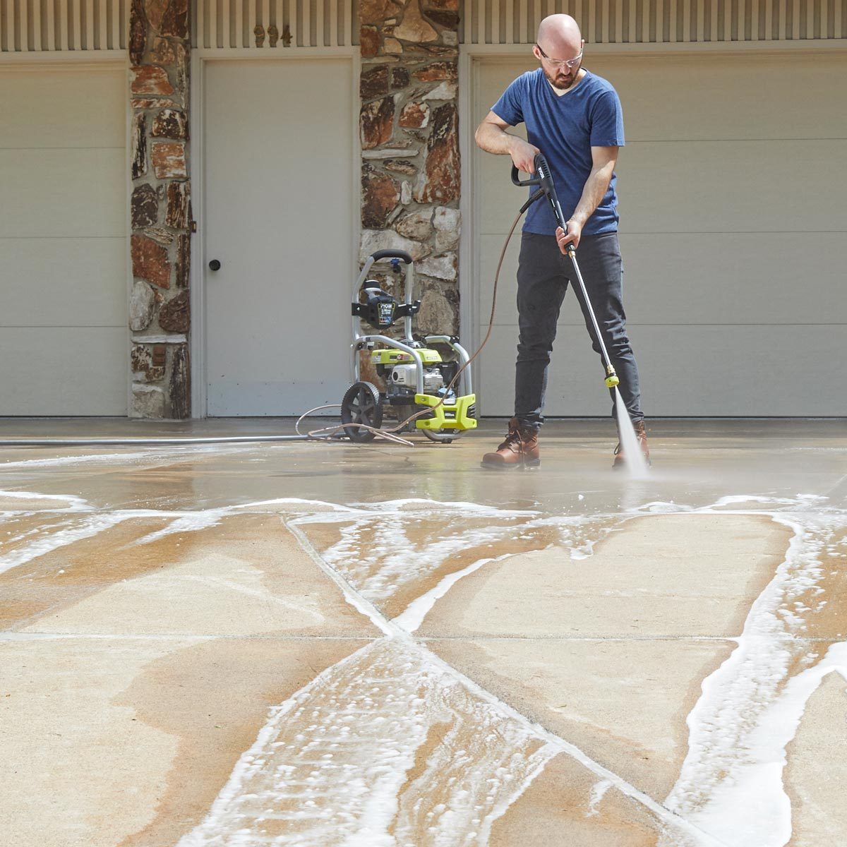 Don't use simply green or 30 second outdoor cleaner for a driveway pre, pressure washing