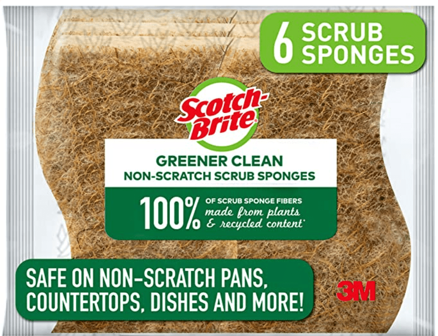 Scotch-Brite Greener Clean Scrub Sponges, Natural Sponges for