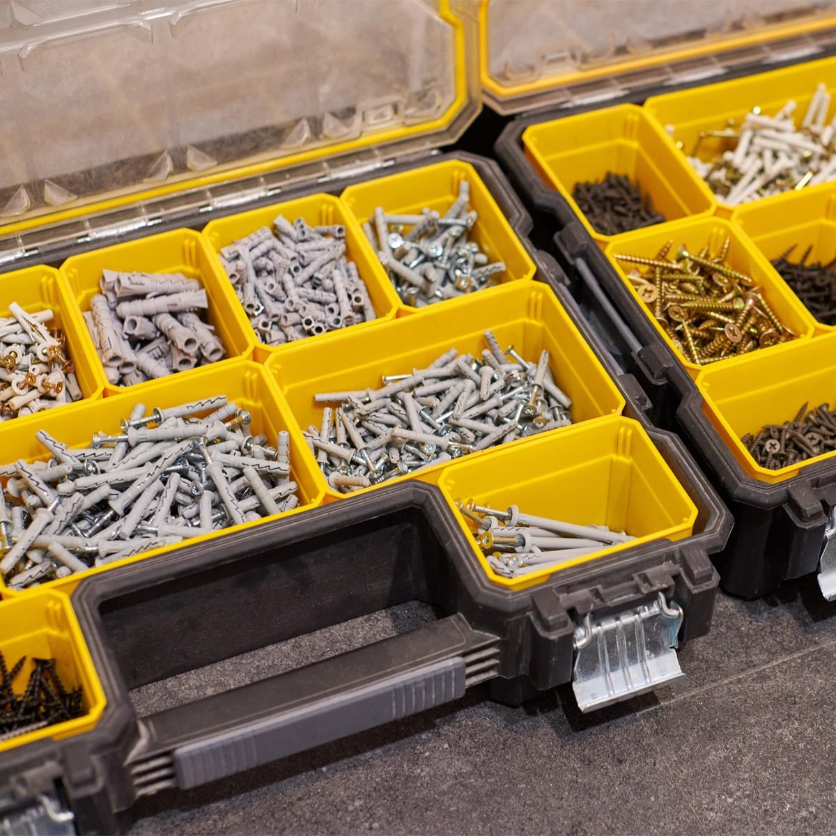 Screw Organizer Storage Bins 2 Pack Stackable Plastic Bins with