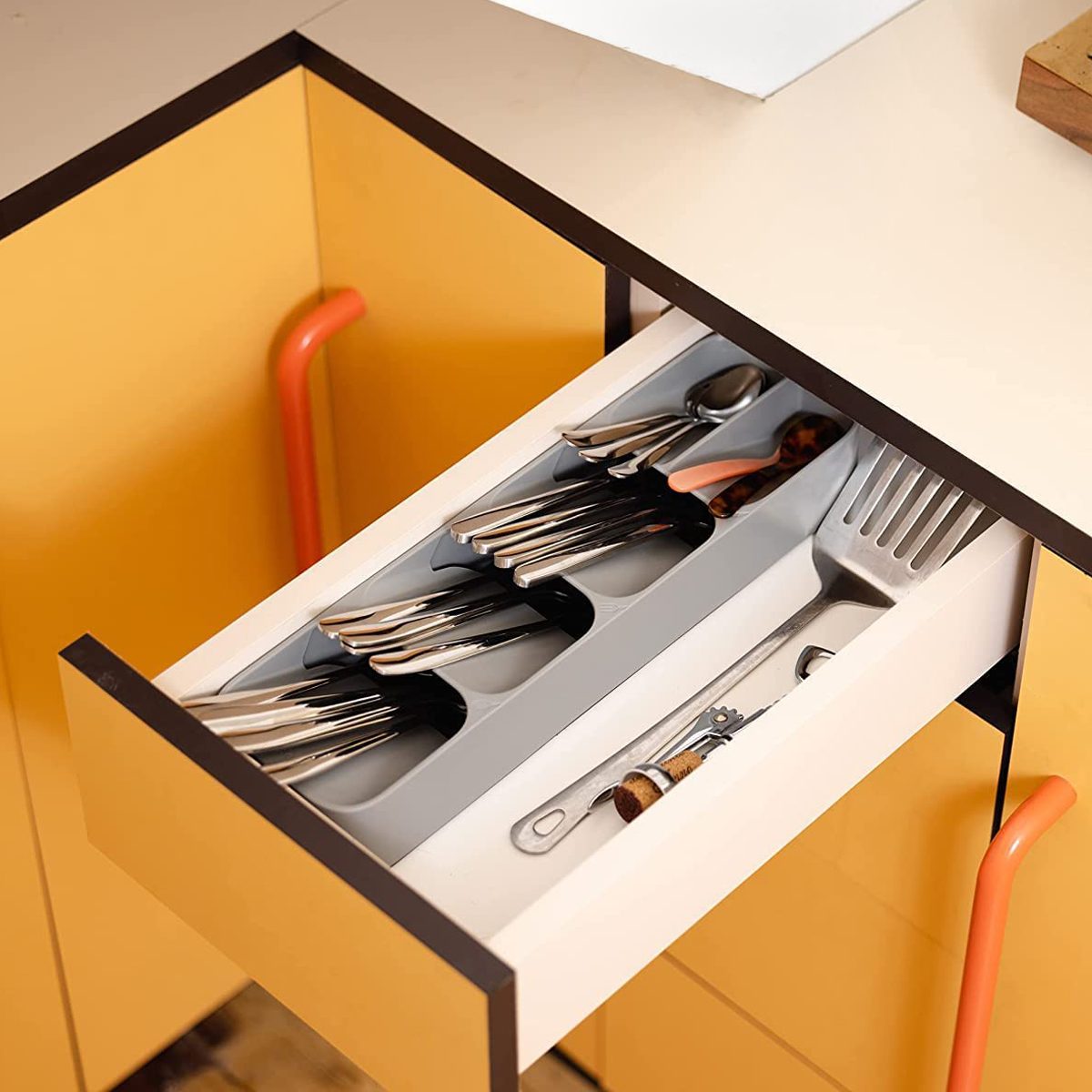 OXO Good Grips Kitchen Drawer, Compact Knife Organizer, White