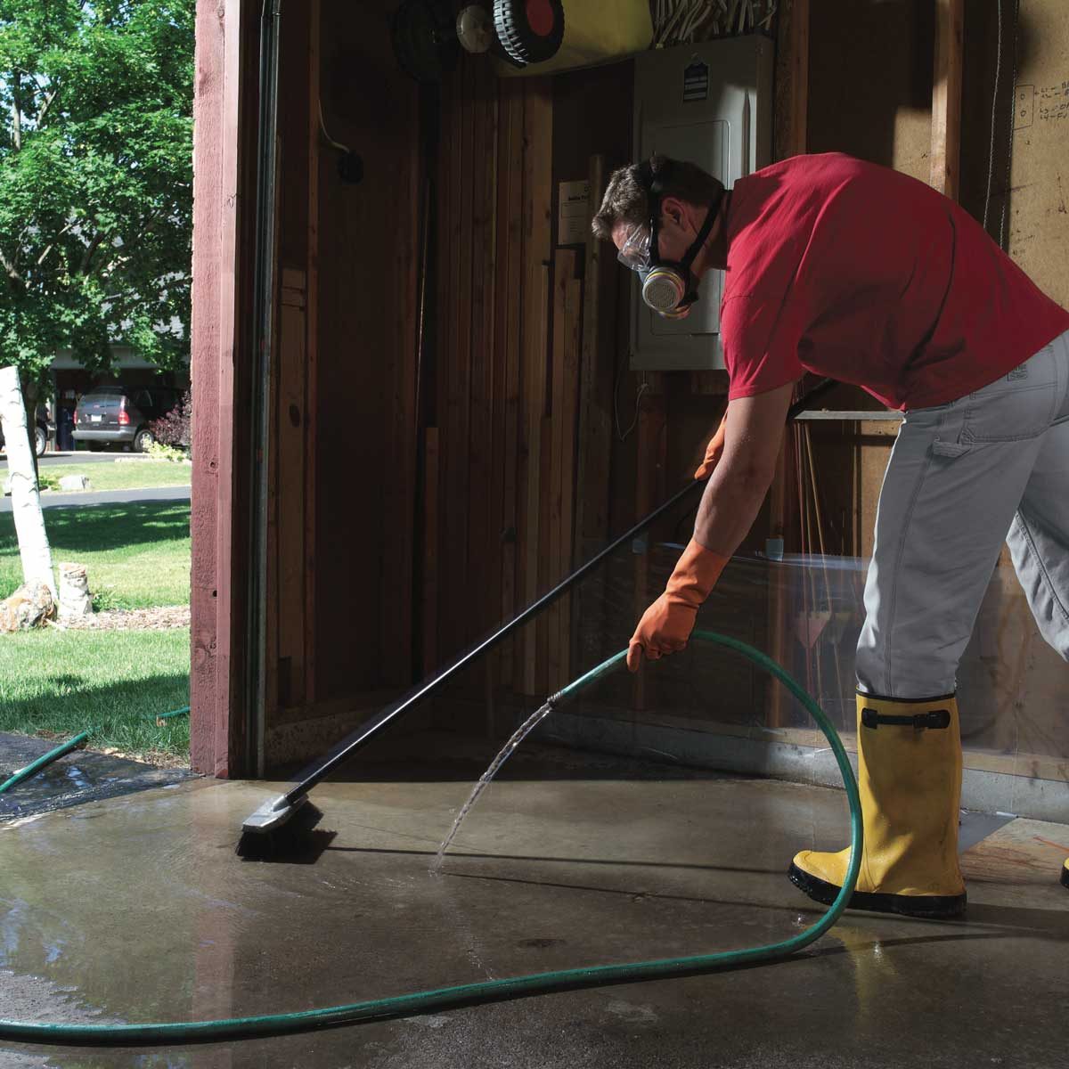 Removing concrete stains
