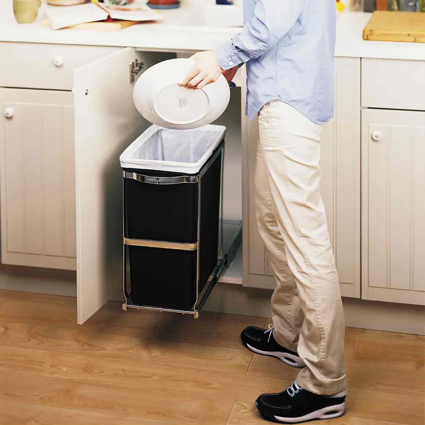 Household Essentials Under Cabinet Single Sliding Trash Can Caddy