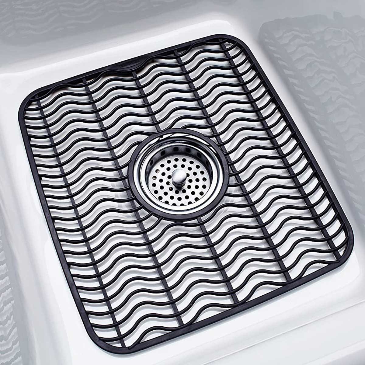 Euro Kitchen Sink Mat, White PVC, 11 x 12.5 In.