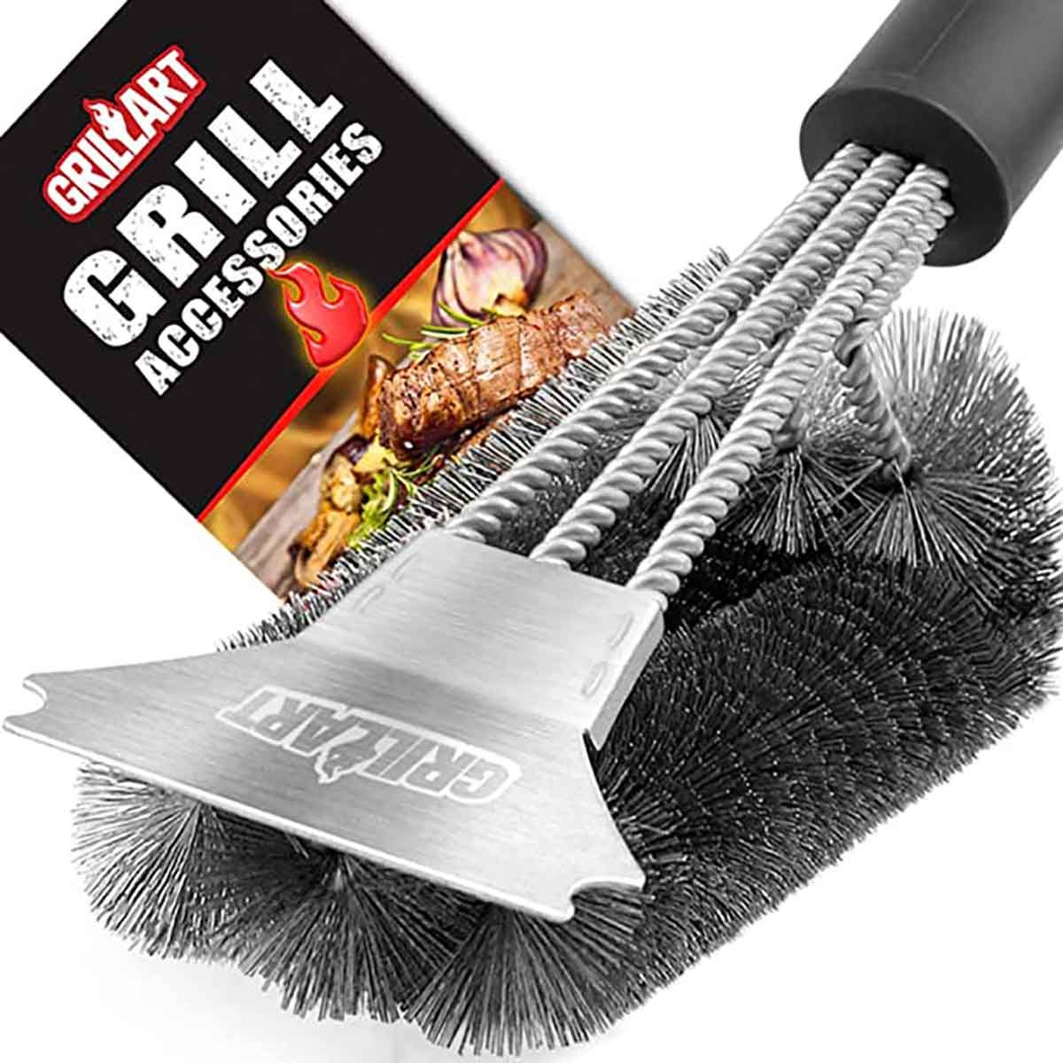18 Grill Brush Stainless Steel Wire Bristles And Stiff Handle- Grill