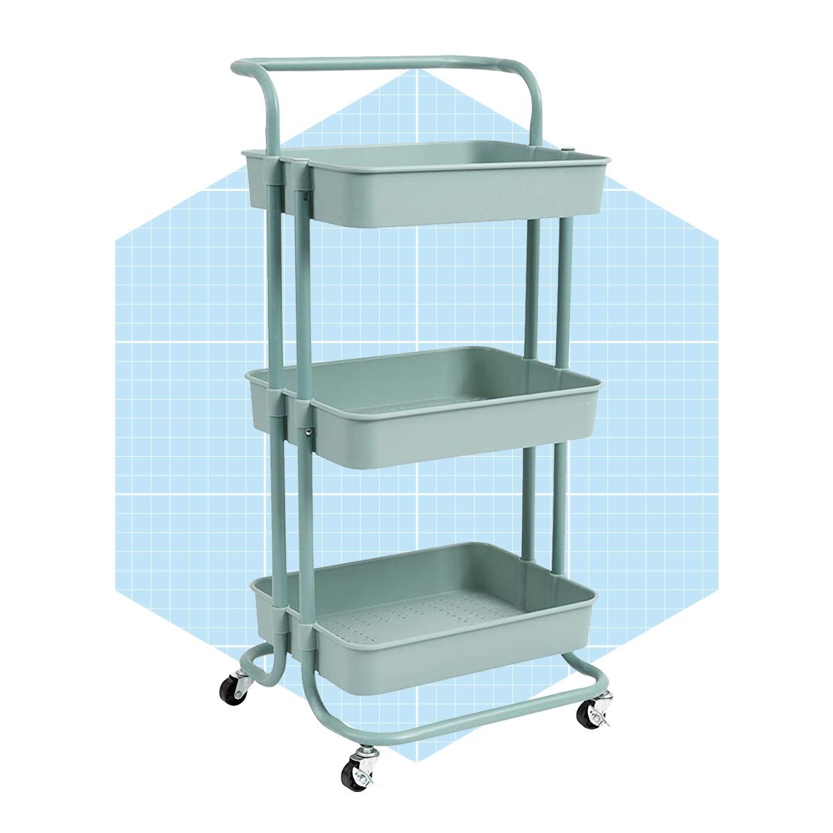 Hastings Home 5 Tiered Narrow Rolling Storage Shelves