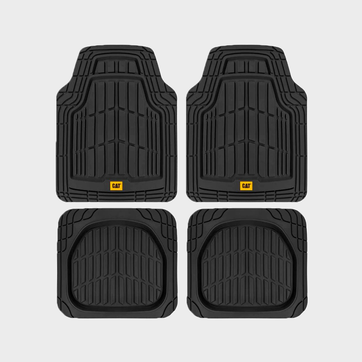  OxGord Universal Fit Front/Rear 4-Piece Full Set Ridged Heavy  Duty Rubber Floor Mat - (Gray) : Automotive