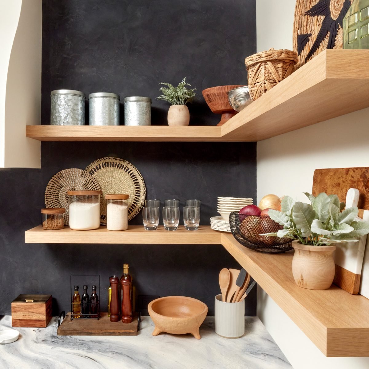 How to build floating corner pantry shelves 