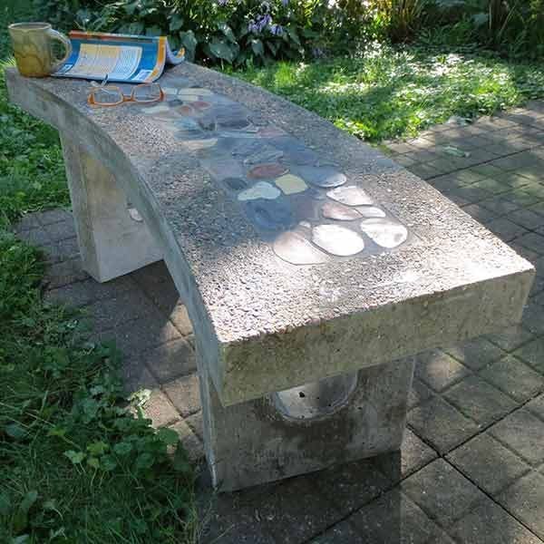 How To Build A Stone Inlay Concrete Bench
